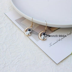 Asymmetric Moon & Star Earrings - Creative Jewelry Gift