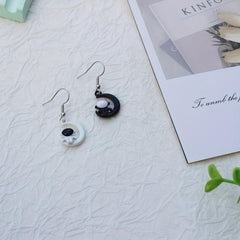 Asymmetric Moon & Star Earrings - Creative Jewelry Gift