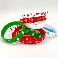 16pcs Christmas Silicone Bracelets Xmas Rubber Band Accessories Gift Kids