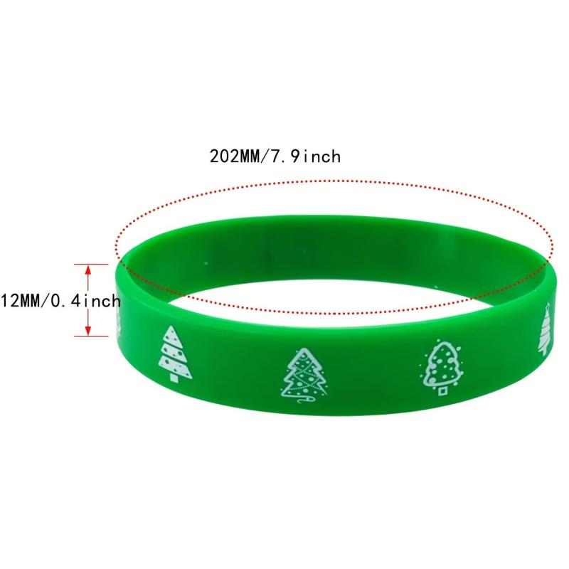 16pcs Christmas Silicone Bracelets Xmas Rubber Band Accessories Gift Kids