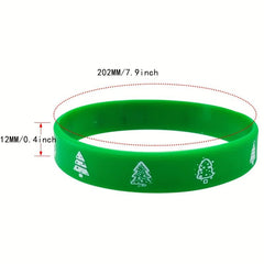 16pcs Christmas Silicone Bracelets Xmas Rubber Band Accessories Gift Kids