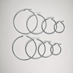4 Pairs Round Stainless Steel Circle Earrings, Hypoallergenic Ear Studs