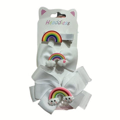 Kids Big Bow Hairpin Set Fairy Rainbow Headdress
