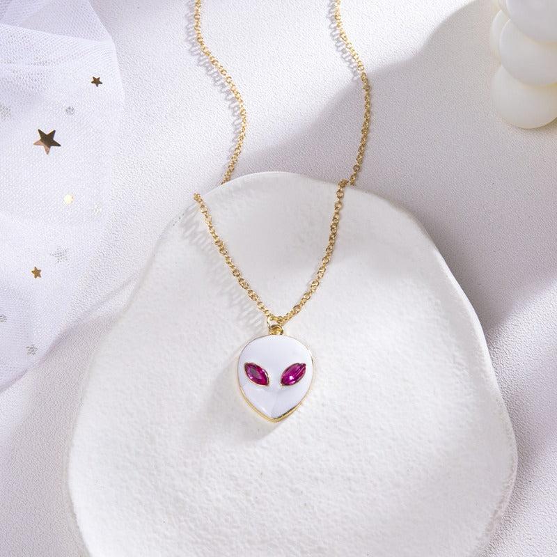 Alien Pendant Necklace Ghost Face Mask Necklace Halloween Sweet Style