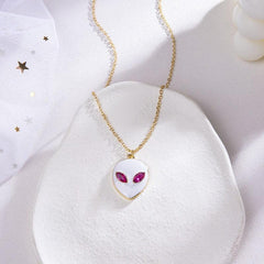 Alien Pendant Necklace Ghost Face Mask Necklace Halloween Sweet Style