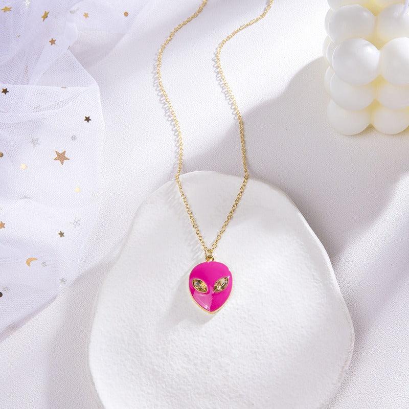 Alien Pendant Necklace Ghost Face Mask Necklace Halloween Sweet Style