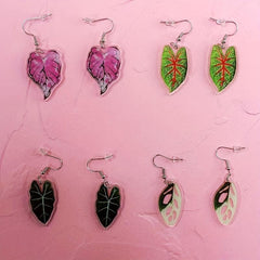 Tropical Paradise Acrylic Turtle Leaf Dangle Earrings for Women