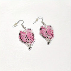 Tropical Paradise Acrylic Turtle Leaf Dangle Earrings for Women