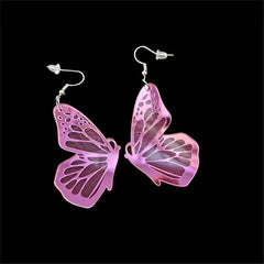 Acrylic Butterfly Wing Earrings Studs Gift Women Girlfriend