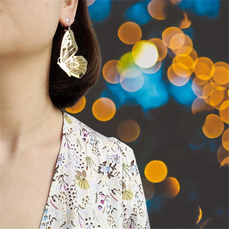 Acrylic Butterfly Wing Earrings Studs Gift Women Girlfriend