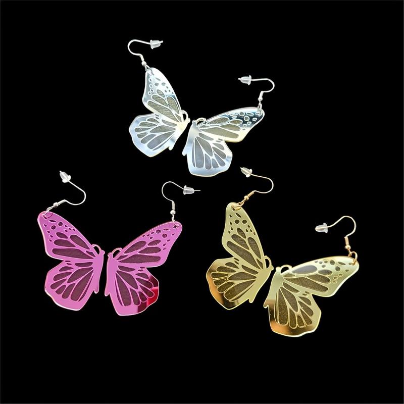 Acrylic Butterfly Wing Earrings Studs Gift Women Girlfriend