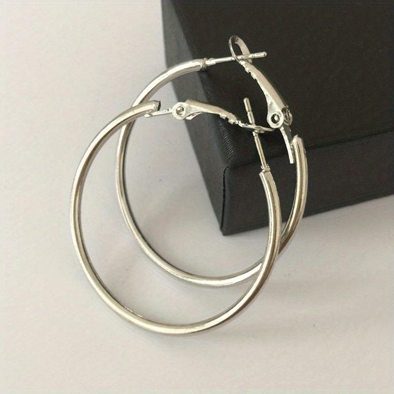 Harajuku Style Big Circle Earrings DJ Nightclub Ear Clip