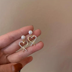 Heart Shaped Earrings Ladies Retro Earrings
