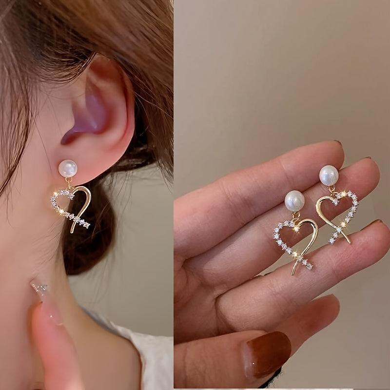Heart Shaped Earrings Ladies Retro Earrings