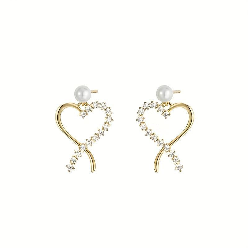 Heart Shaped Earrings Ladies Retro Earrings