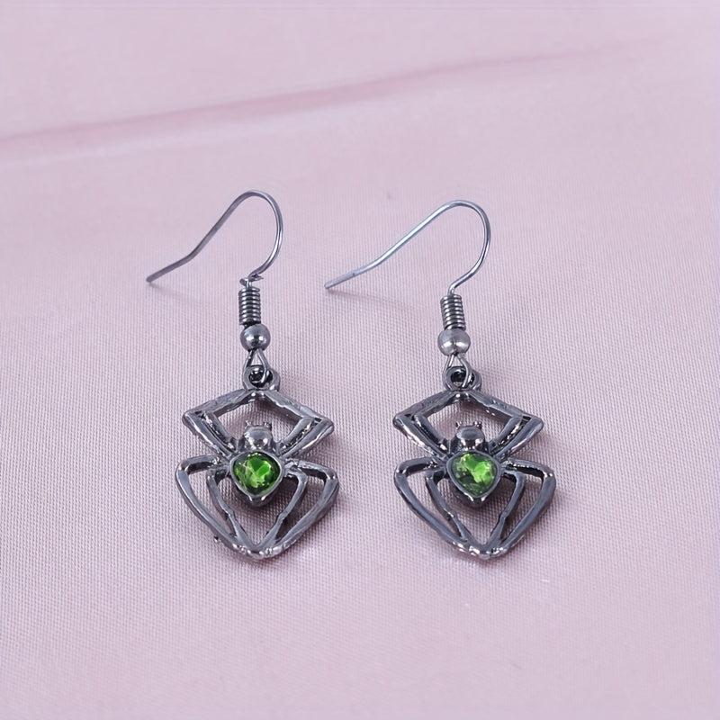 Halloween Spider Necklace Earrings Ring Set Accessories
