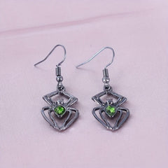 Halloween Spider Necklace Earrings Ring Set Accessories