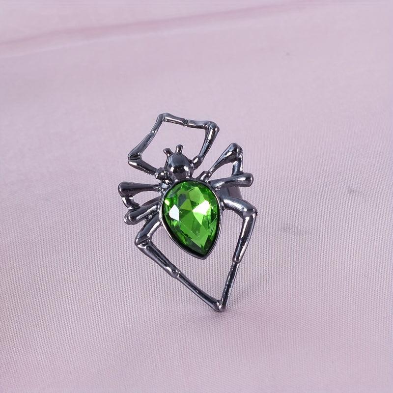 Halloween Spider Necklace Earrings Ring Set Accessories