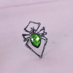 Halloween Spider Necklace Earrings Ring Set Accessories