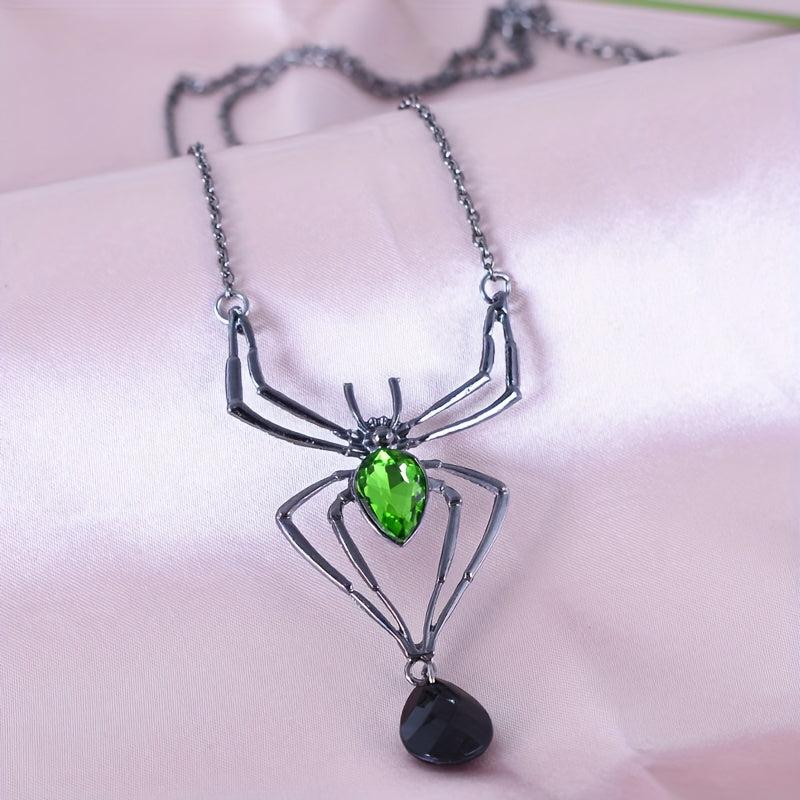 Halloween Spider Necklace Earrings Ring Set Accessories