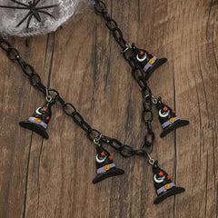 Funny Halloween Pumpkin Ghost Pendant Necklace