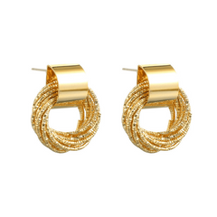 Sweet Temperament Earrings Hollow Circle Wrap Stud Earrings
