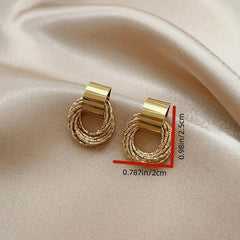 Sweet Temperament Earrings Hollow Circle Wrap Stud Earrings