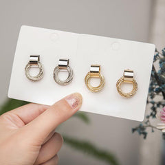 Sweet Temperament Earrings Hollow Circle Wrap Stud Earrings