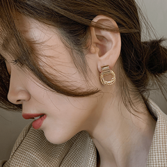 Sweet Temperament Earrings Hollow Circle Wrap Stud Earrings