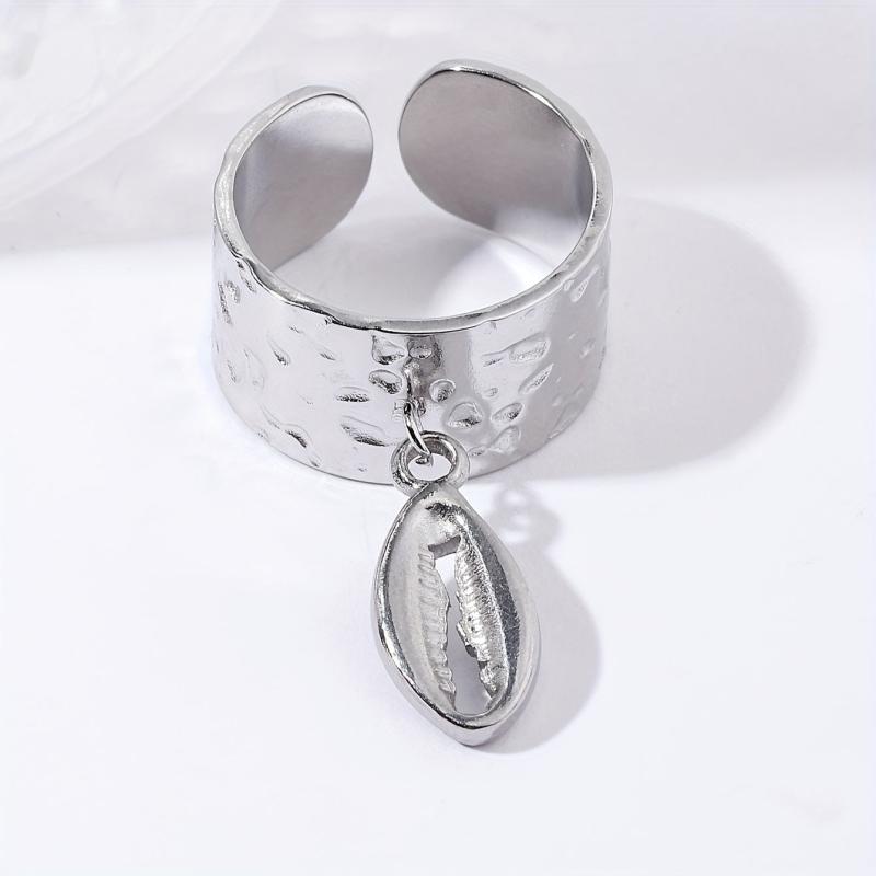 Steel Crab Pendant Open Ring Vintage Classic Ring Holiday Party Jewelry