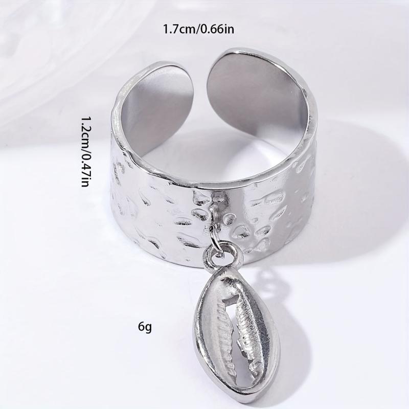 Steel Crab Pendant Open Ring Vintage Classic Ring Holiday Party Jewelry