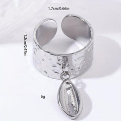 Steel Crab Pendant Open Ring Vintage Classic Ring Holiday Party Jewelry