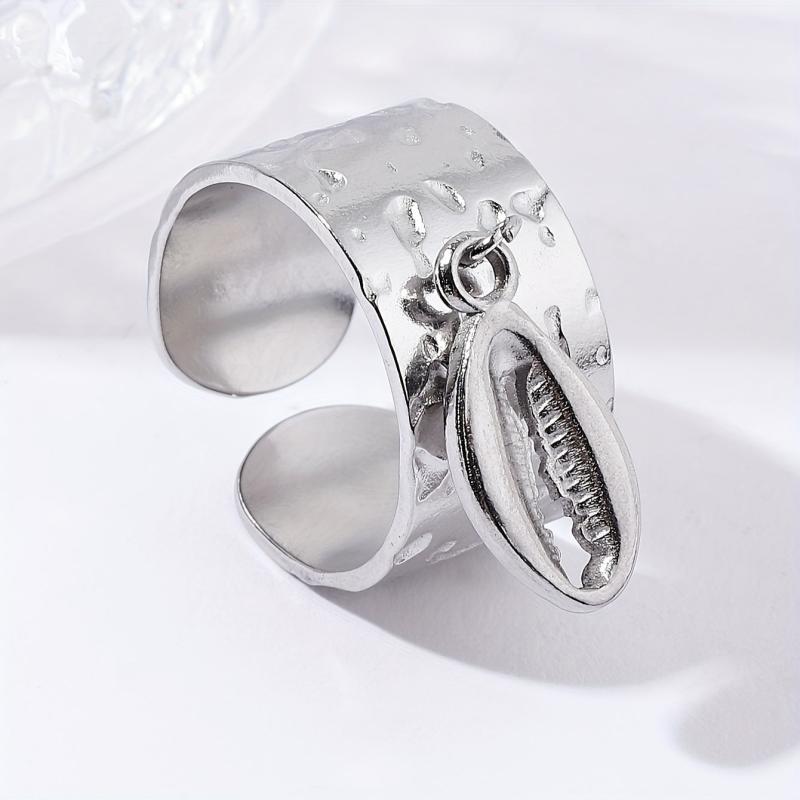 Steel Crab Pendant Open Ring Vintage Classic Ring Holiday Party Jewelry