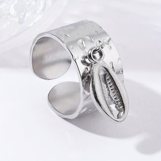 Steel Crab Pendant Open Ring Vintage Classic Ring Holiday Party Jewelry