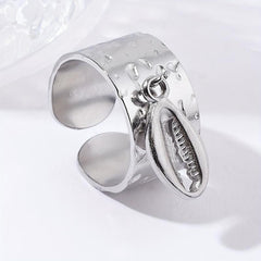 Steel Crab Pendant Open Ring Vintage Classic Ring Holiday Party Jewelry