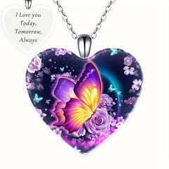 Crystal Pendant Necklace Dream Butterfly English Birthday Gift