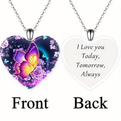 Crystal Pendant Necklace Dream Butterfly English Birthday Gift