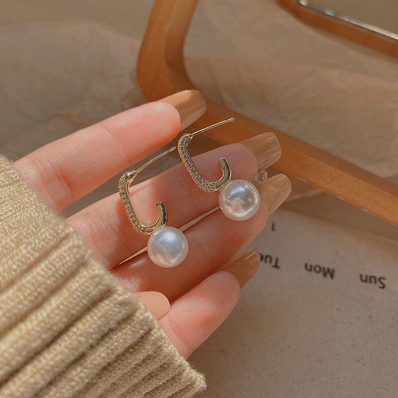 Pearl Earrings Female Small Minority Micro set Earrings Temperament Earrings
