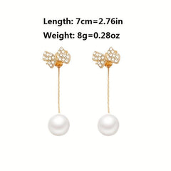 Light Bow Pearl Earrings Niche Earrings