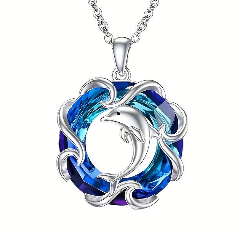 Dolphin Crystal Pendant Necklace Toy Birthday Gift