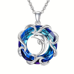 Dolphin Crystal Pendant Necklace Toy Birthday Gift