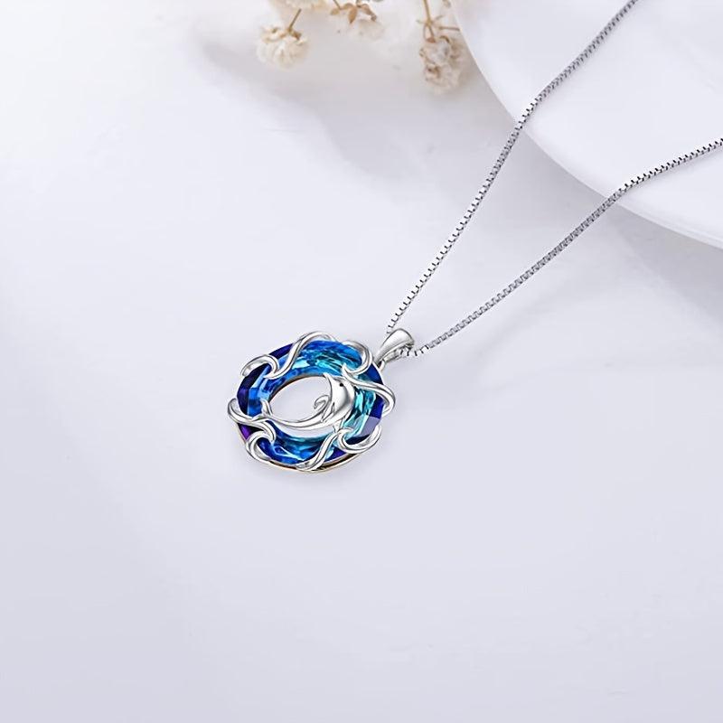Dolphin Crystal Pendant Necklace Toy Birthday Gift