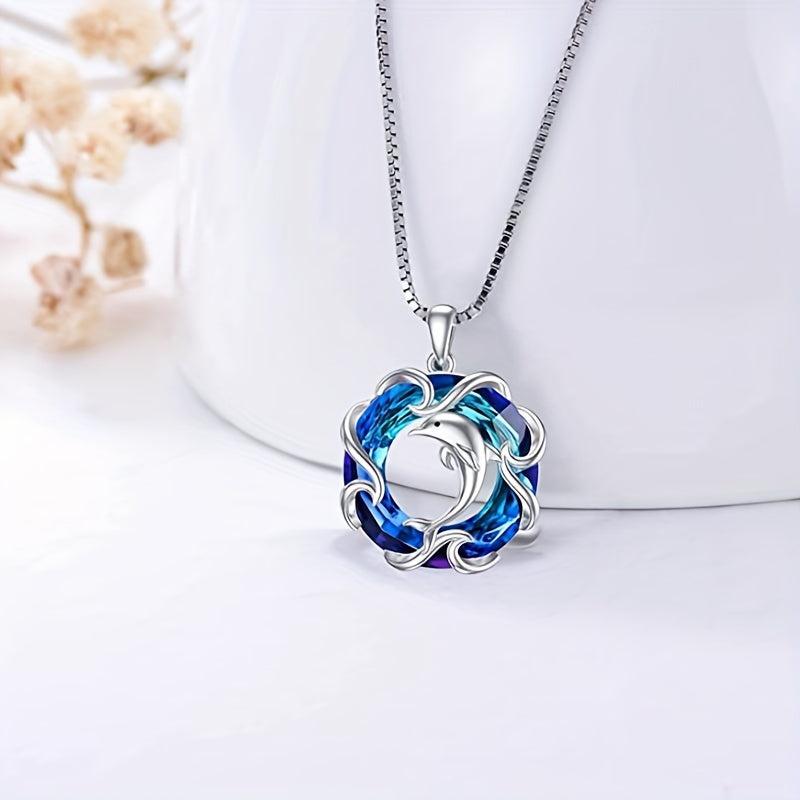 Dolphin Crystal Pendant Necklace Toy Birthday Gift