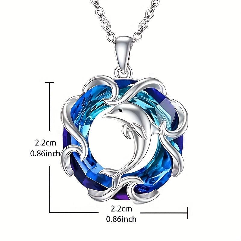 Dolphin Crystal Pendant Necklace Toy Birthday Gift