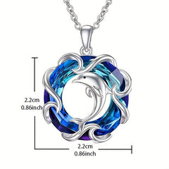 Dolphin Crystal Pendant Necklace Toy Birthday Gift