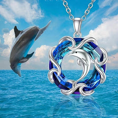 Dolphin Crystal Pendant Necklace Toy Birthday Gift
