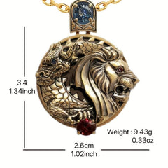 Vintage Lion Dragon Pendant Necklace Hip Hop Metal Rock Punk Jewelry