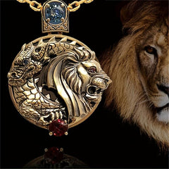 Vintage Lion Dragon Pendant Necklace Hip Hop Metal Rock Punk Jewelry