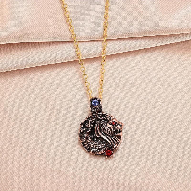 Vintage Lion Dragon Pendant Necklace Hip Hop Metal Rock Punk Jewelry