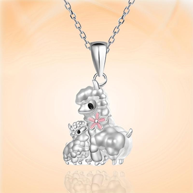 Parent-Child Alpaca Pendant Necklace For Women Cartoon Animal Jewelry